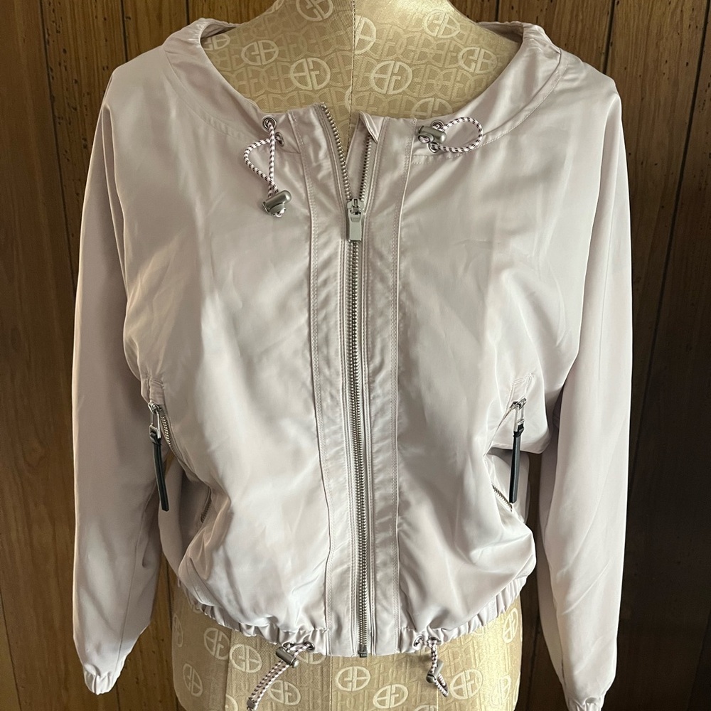 Athleta Bomber Jacket with Elastic Waistband and Full Zipper